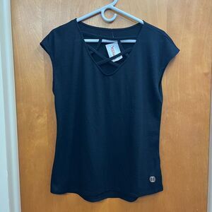 Balance collection Black cross cross Short Sleeve Top